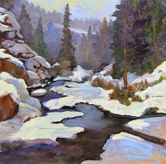 "Shades of Gray in Winter" Painting by Susan Fowler From dailypaintersofcolorado.com